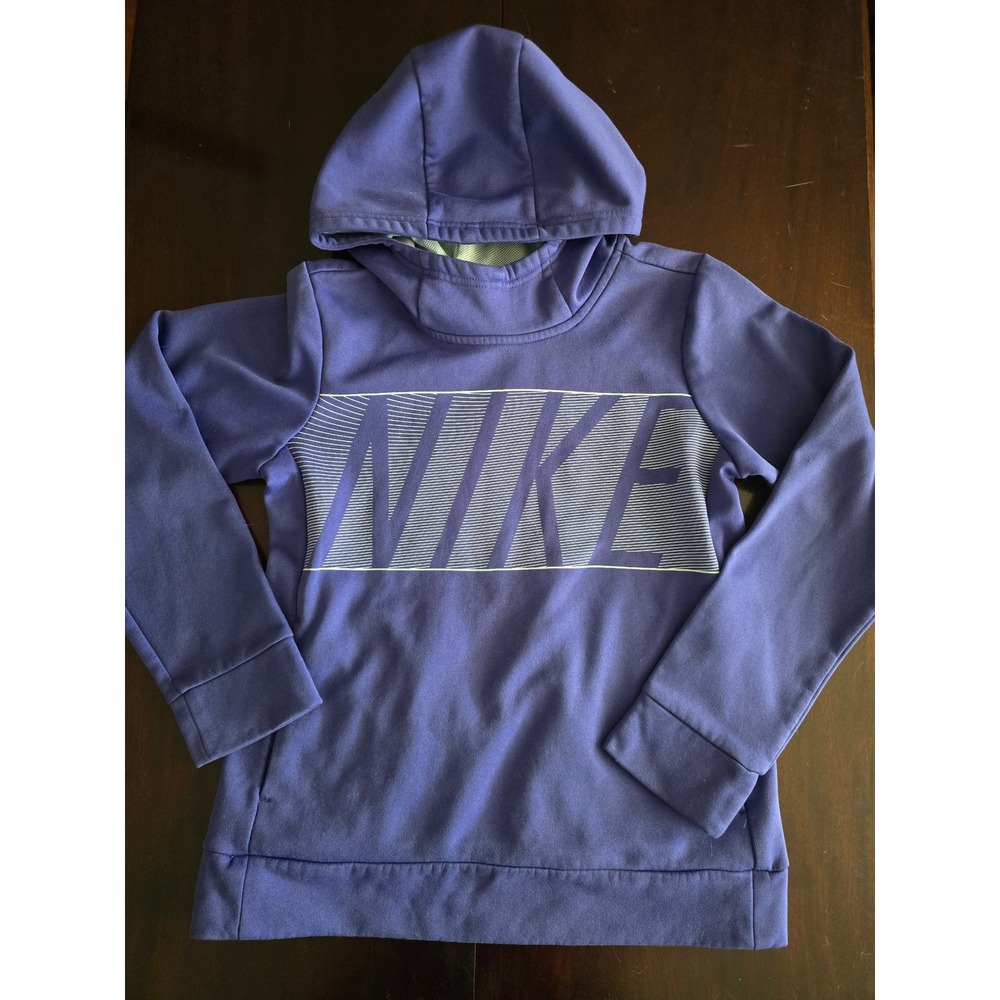 Nike Dri-FIT Purple Graphic Logo Pullover Hoodie Womens Large L Sportswear